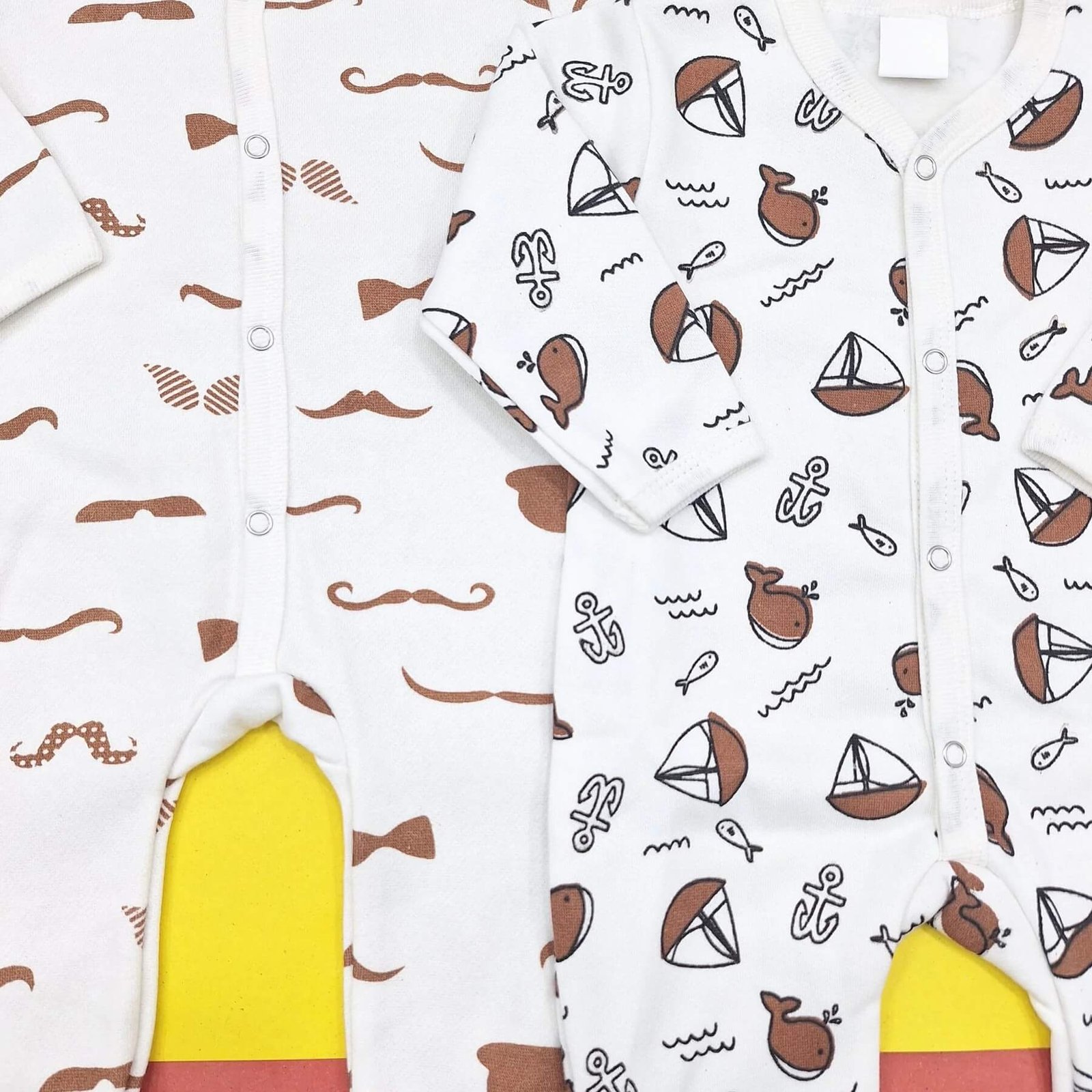 Pack of 2 Rompers - Fleece - Brown - Gentleman & Sea - Image 2