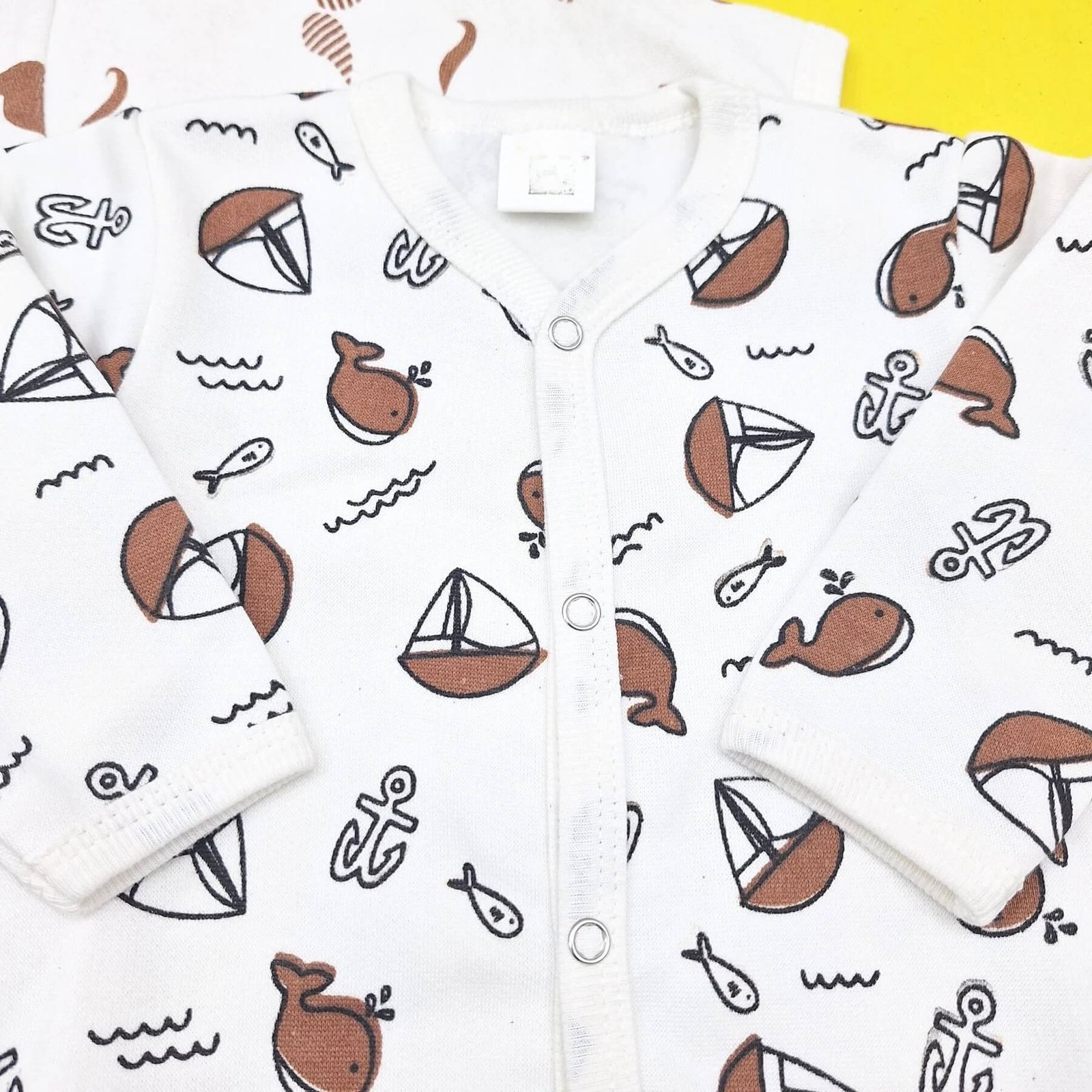 Pack of 2 Rompers - Fleece - Brown - Gentleman & Sea - Image 3