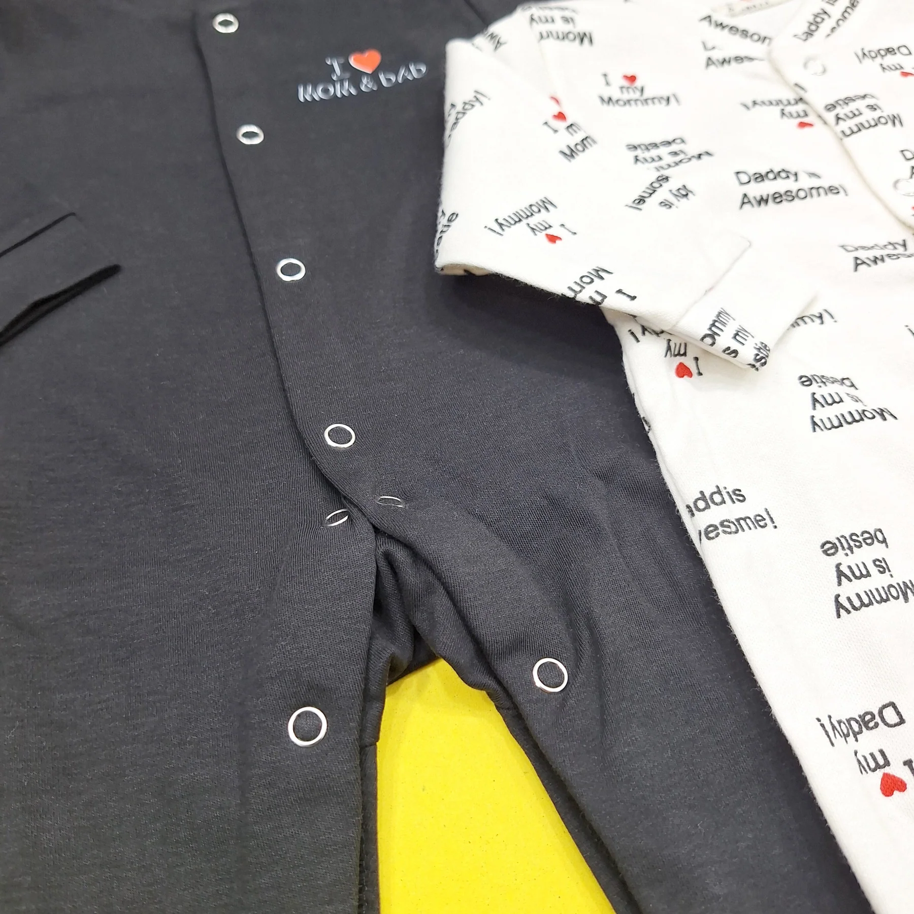 Pack of 2 Sleep Suits - Black - Mom & Dad - Image 6