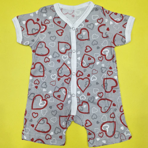 Pack of 3 Short Leg Rompers - Red - Image 6