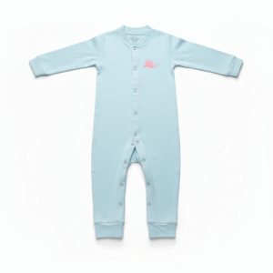 Aqua Whale Baby Romper – Soft Cotton Full Sleeve Sleepsuit