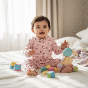 Baby Girl Pink Hearts Cotton Romper