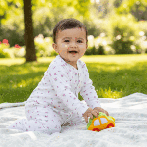 Floral Bliss Baby Romper – Soft Cotton Full Sleeve Sleepsuit