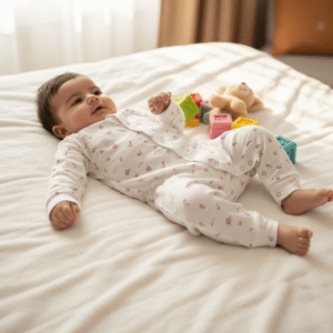 Floral Bliss Baby Romper – Soft Cotton Full Sleeve Sleepsuit