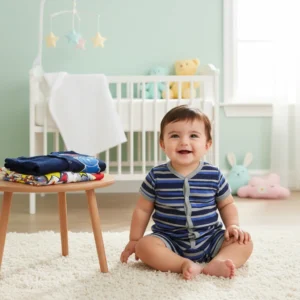 Newborn Baby Rompers Pack of 3 – Striped, Printed & Star Combo