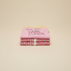 Pack of 3 Baby Rompers – Pink, Red, and Floral – Soft & Comfortable for Your Little One